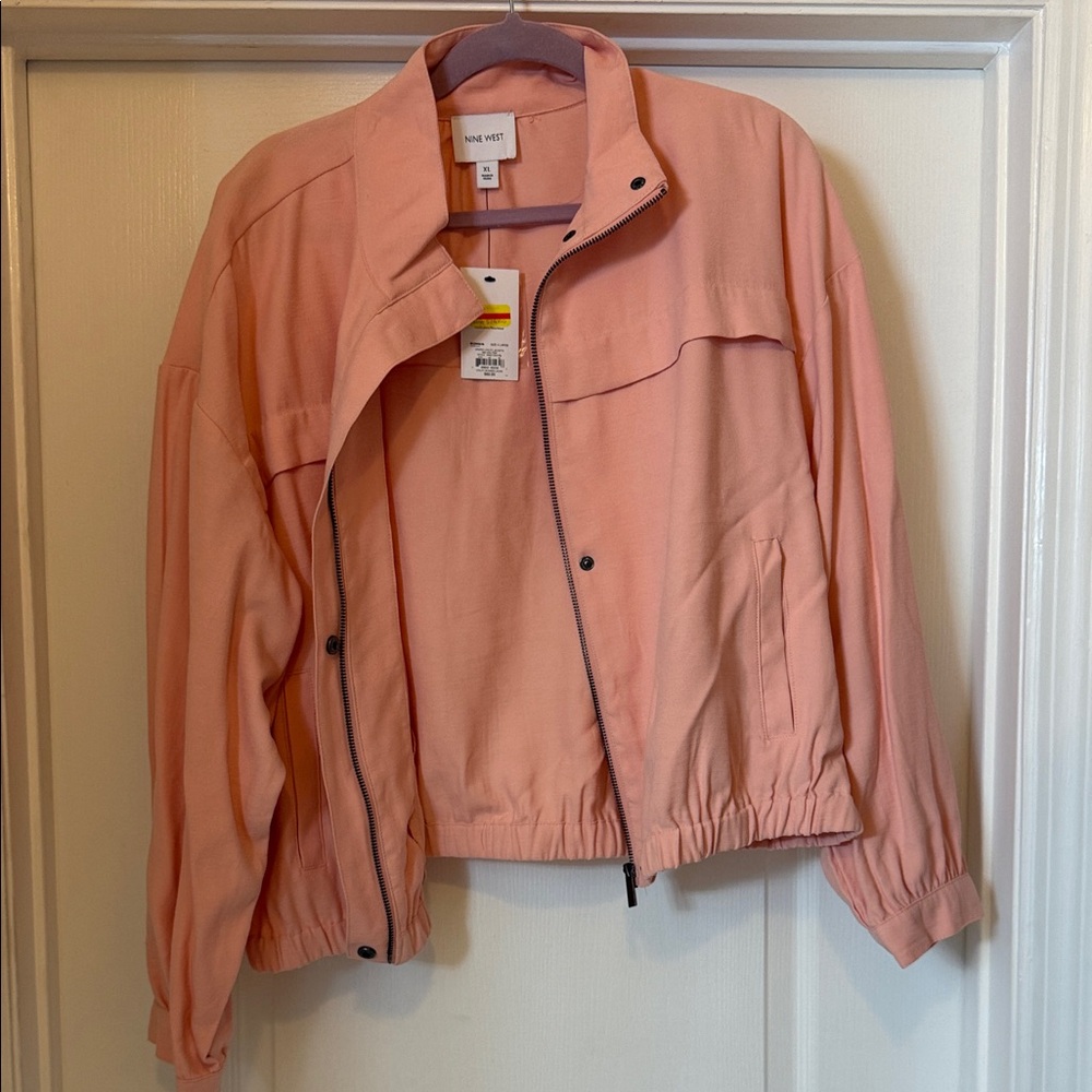 Nine West Light Pink Utility Bomber Jacket